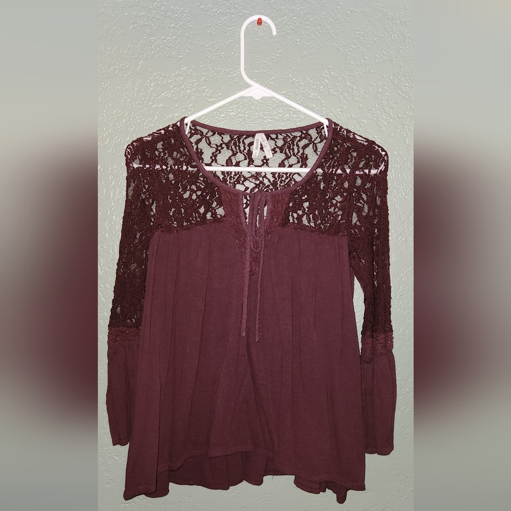 Dark maroon junior long sleeve - New